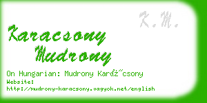 karacsony mudrony business card